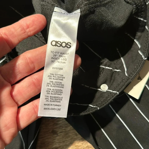 ASOS denim pinstrip cigarette pants nwt size 28 - Picture 3 of 7